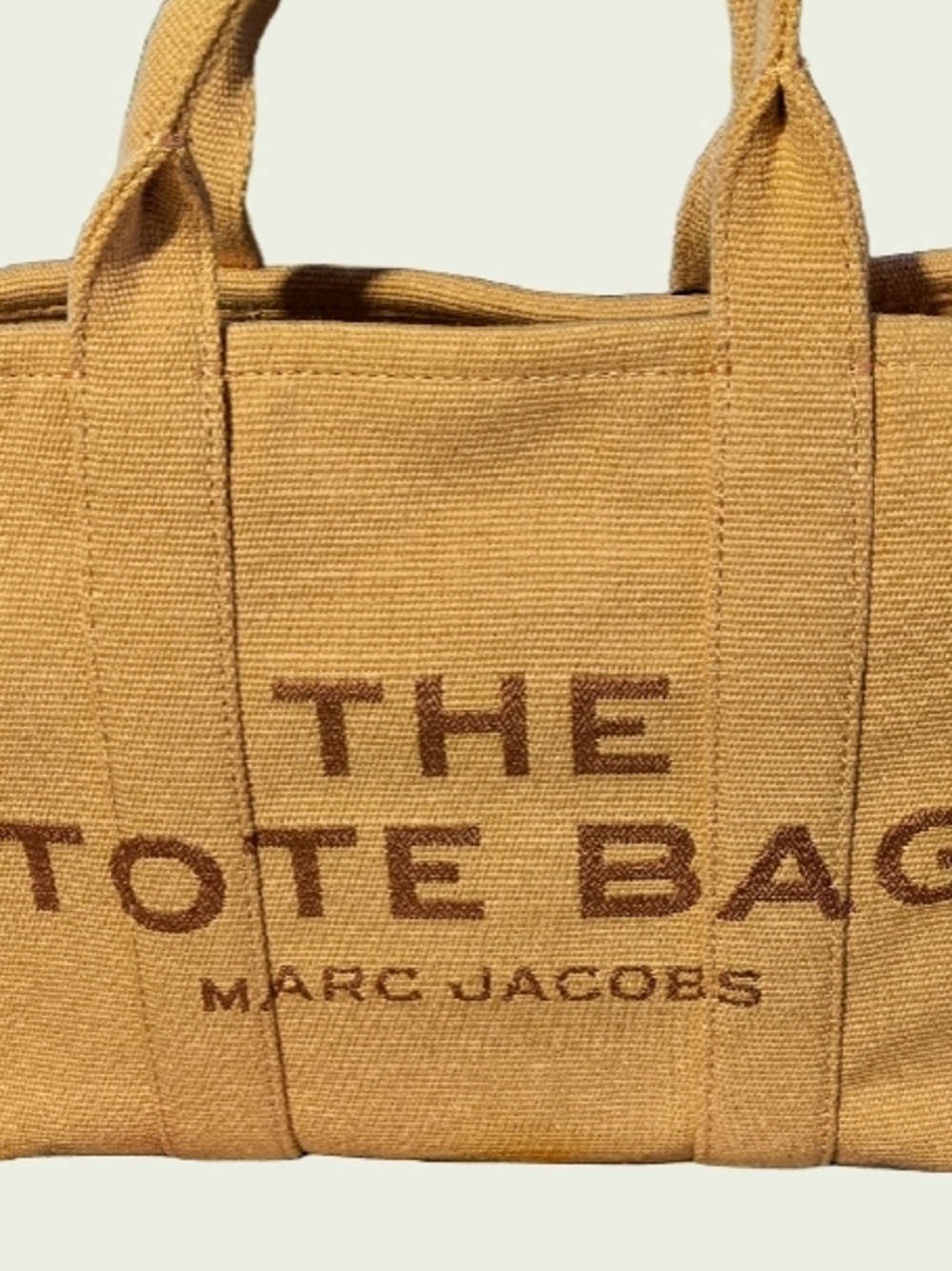 Marc Jacobs Canvas Tote Bag in Mustard Yellow with Brown Logo